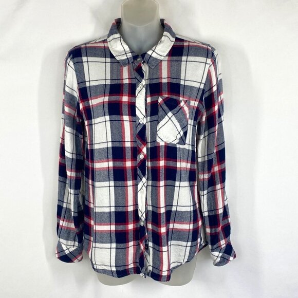 Rails Women’s Plaid Button Up Shirt Red White Blue Size S - Picture 1 of 10